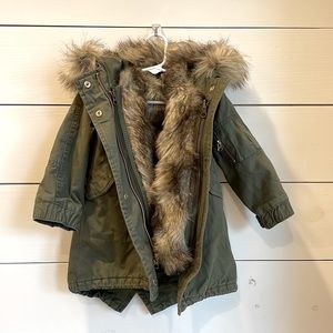 GAP 2T Girls 2 in 1 Green Coat and Vest